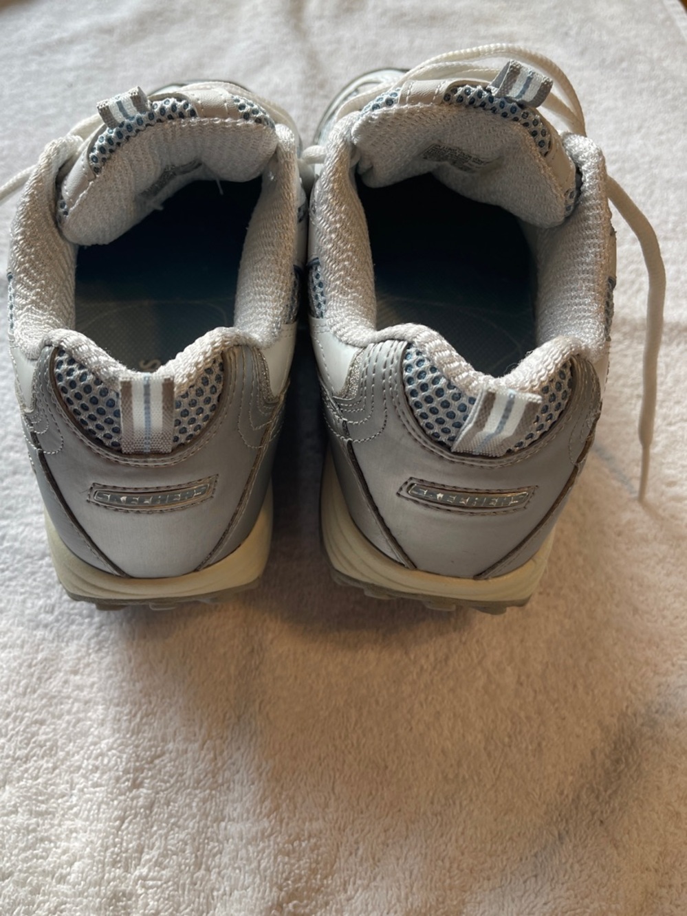 Skechers Shape-Up-Jump Start Walking Sneaker White/Blue/Gray size 6 - Picture 2 of 7